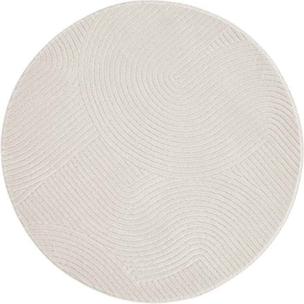 Rond zacht vloerkleed - Fuzz Waves crème 80