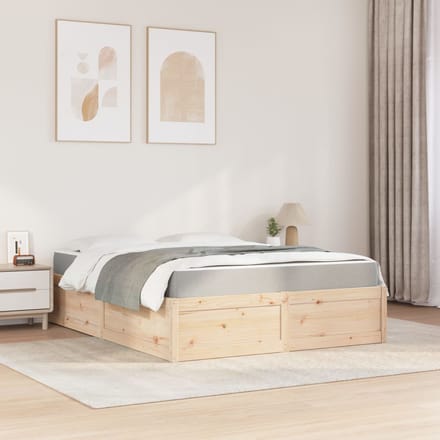 vidaXL Bed met matras massief grenenhout 140x200 cm