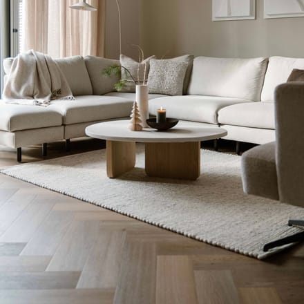Wollen vloerkleed Beige/gemeleerd Gotland 200x290cm (populair) Mrcarpet