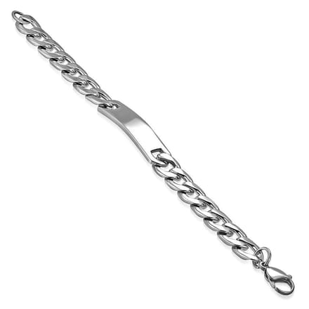 Amanto Armband Even L - 316L Staal - Naamplaatje - Graveer - 50x12mm - 21cm