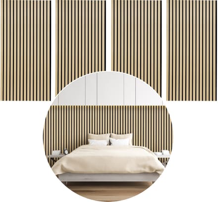 Set van 2 akoestische panelen - hout - zwart vilt - 60 x 120 x 2,1 cm