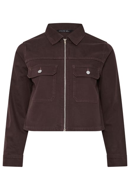 Limited Collection Chocoladebruine Spijkerjack Met Zakken Size 42