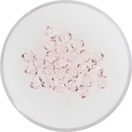 Glas geslepen glitterkralen, 4 mm - Light Rose