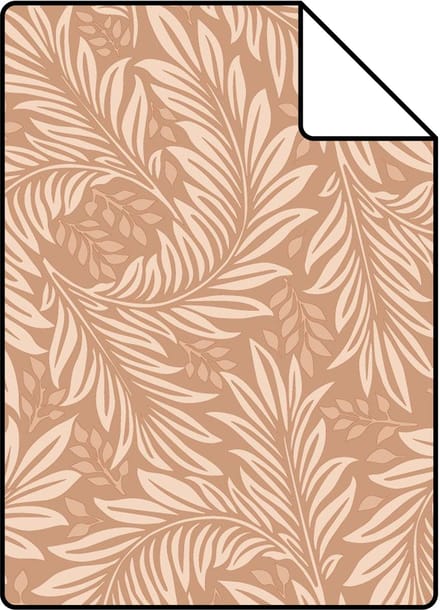 Proefstaal ESTAhome behang bladeren terracotta - 26.5 x 21 cm - 131140-S