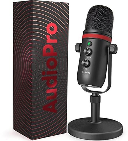 USB-microfoon voor gaming en streaming – Condensator microfoon met hoofdtelefoonuitgang en volumeregeling
