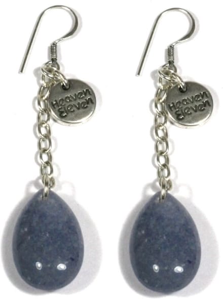 Heaven Eleven - oorbel - drop van blauw grijs