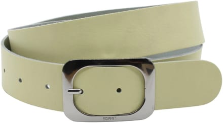 Dames riem geel - Basic leren riem 4cm met zilverkleurige gesp - Leer - Basic riem - Casual chique - Maat 85