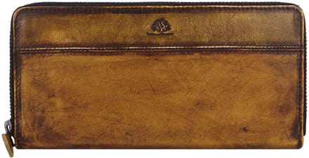 GREENBURRY portemonnee Destressed RV-Long Wallet RFID Dirty Yellow mosterdgeel