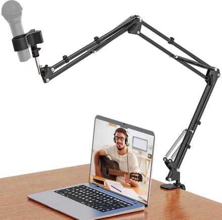 Verstelbare Microfoonstandaard met Klem voor Tafelmontage - Ideaal voor Live Streaming en Podcasting