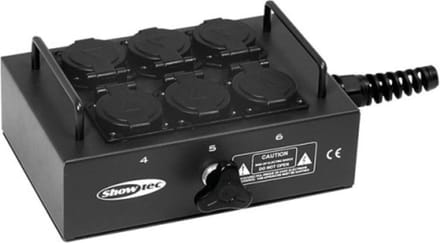 Showtec Breakout Box 6-Weg BO6PG met kabelmoer, 16A - Breakout