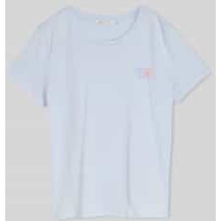 Tom Tailor Denim - T-shirt met borduursel - Maat S - mountain sky blue
