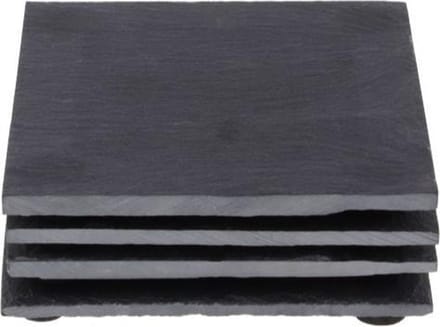 Leisteen onderzetters - Antraciet - 4 stuks