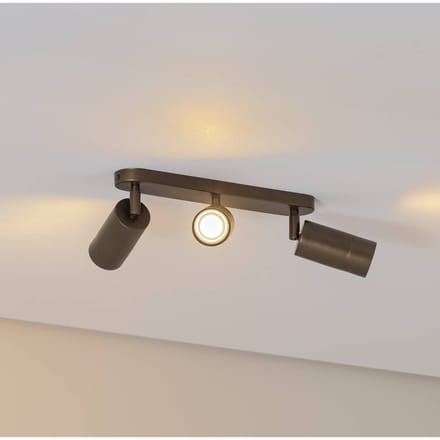 Luminex Plafondspot Link, titanium-goudkleurig, lengte 33 cm, 3-lamps.