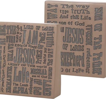 Decoratief Beeld - Tabletop Wedge Names Jesus - Resin - 316europe - Bruin