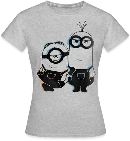 Minions Stuart En Kevin Glitch T-Shirt Dames