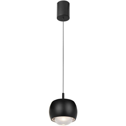 Mantra Iluminación Roller hanglamp, zwart, in hoogte verstelbare glazen lens
