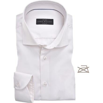 John Miller Overhemd Slim Uni Non Iron Ecru / male