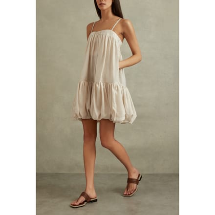 Reiss Bubble Hem Dress Cream Größe: 10 | Minikleider Outlet | Damen | Weiß