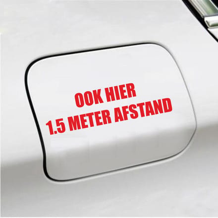 Bumpersticker - Ook Hier 1,5 Meter Afstand - 4,2 X 14,8 - Rood
