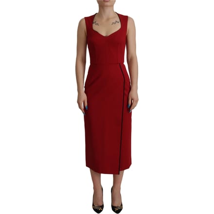 Dolce & Gabbana Rode Sweetheart Hals Bodycon Midi Damesjurk