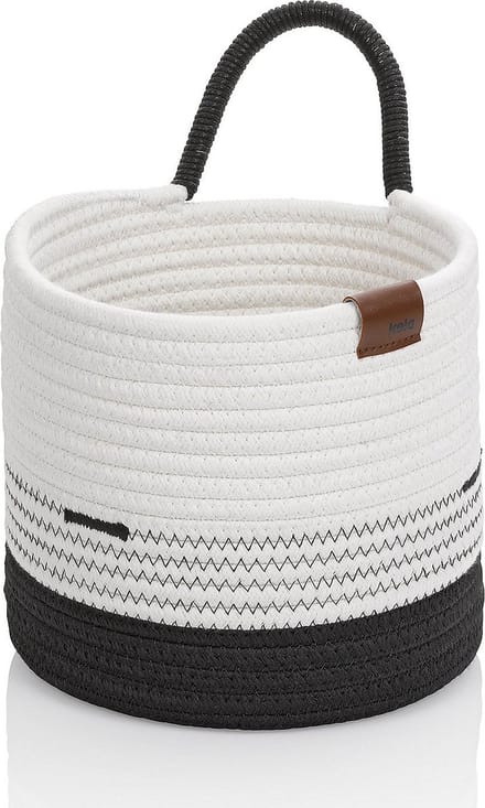 Mand, 20 x 19 cm, Rond, Wit/Zwart - Kela |Hedda