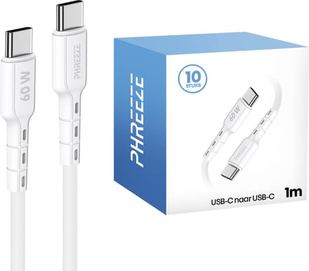 10x usb C kabels 1 meter - Ideaal voor kantoor & grootverbruikers