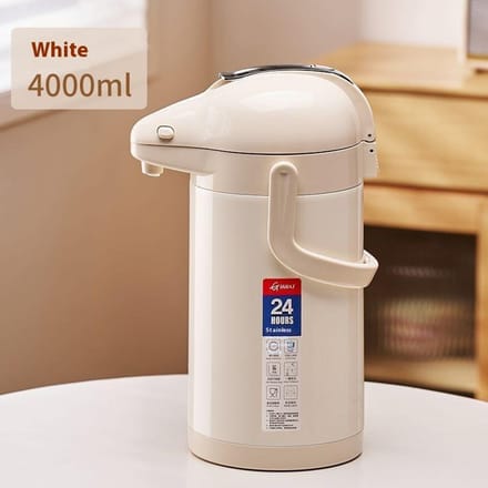 Luchtdruk Waterfles 4L Grote Capaciteit Open Waterfles Drukkende Waterfles Glazen Binnentank white