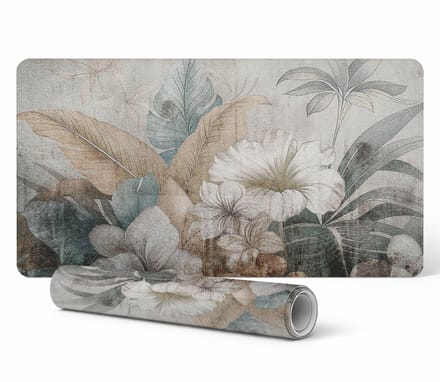 Antislip bureauonderlegger met vintage bloemenpatroon 90x45 cm