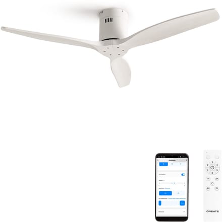 CREATE - Stille 40W plafondventilator met technische ABS bladen in verschillende maten - S - WIFI - WIND CALM