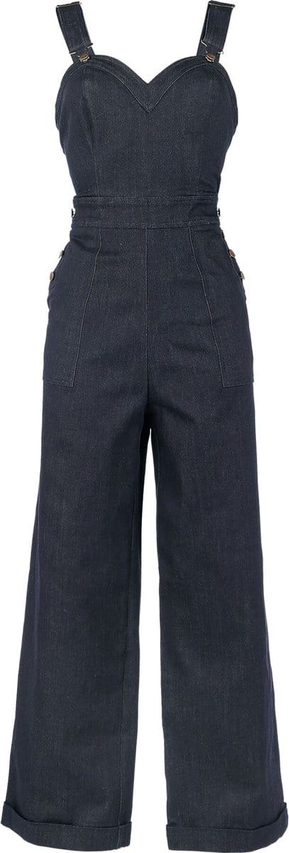 Voodoo Vixen Marlene Dames Tuinbroek - blauw - 3XL