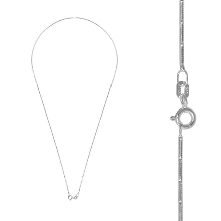 WeLoveSilver - zilveren ketting - diamond cut snake - 45 cm - minimalistisch