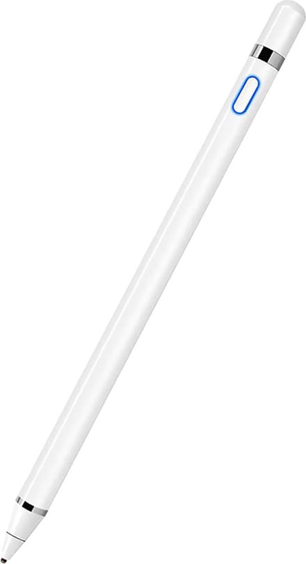 Stylus Pen Voor Smartphones En Tablets Oplaadbare Active Touch Pen Pencil Universeel - Wit