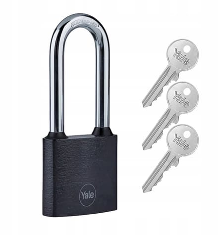 Yale Y111B hangslot met verlengde beugel - zwart