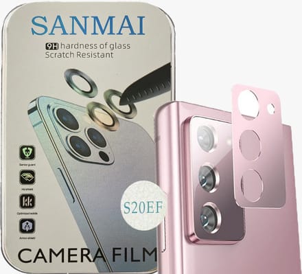 Metalen Camera Lens Protector Voor Samsung Galaxy S20 FE Aluminium Camera Cover Frame Roze goud - 2STUKS