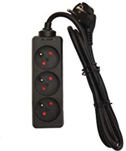 Multistekkerdoos 3 x 16 A - 1,5 m - Zwart