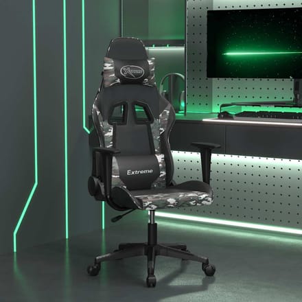 vidaXL - Massage - gamestoel - kunstleer - zwart - en - camouflage