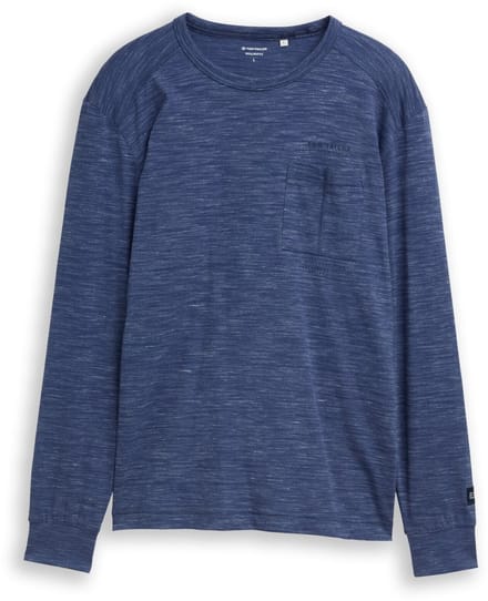 Tom Tailor - Shirt met lange mouwen en borstzak - Maat S - ocean blue injected