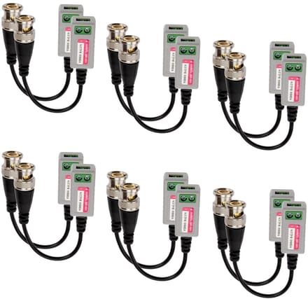 VT Goods - Passieve Mini Video Balun Transceiver Kabel - 6 Paar - Eenvoudige installatie - Ondersteunt systemen - Hoge interferentie-a...