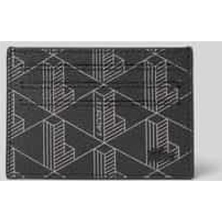 LACOSTE kaarthouder The Blend CC Holder Allover Monogram Noir Gris zwart