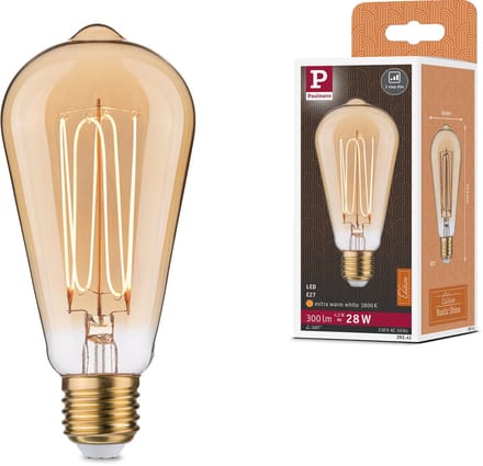 Rustic Shine Standaard 230 V LED-kolf E27 Draad in I-vorm 300lm 4,2W 1800K dimbaar Goud