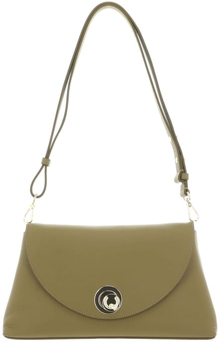 COCCINELLE Leren schoudertas Nikla Handbag Double Grainy Leather Seagrass / Sandshell kaki