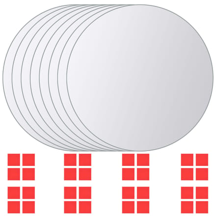vidaXL - 16 - st - Spiegeltegels - rond - glas