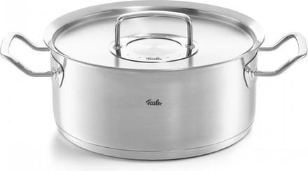 Fissler Original-Profi Collection - Lage Kookpan met RVS Deksel - Elke Warmtebron - 24cm - RVS