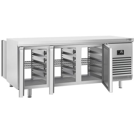 GGM Gastro Bakkerij koelwerkbank PREMIUM PLUS - 2185x800mm - 610 liter - met 6 deuren - doorgeefmodel zilver