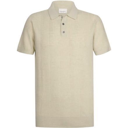 Korte mouw polo Profuomo beige gemêleerd