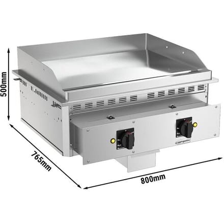 GGM Gastro Elektro Einbau Bratplatte - 9 kW - Glatt - Brattfläche: 744x484mm