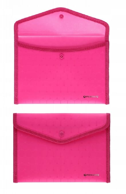 Penmate A5 Luxe Map - Sterk Roze met Ritssluiting