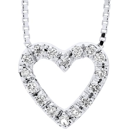 Ketting hart Diamonds 0.070 Cts White Gold