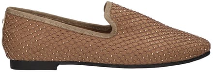 La Strada Loafer Met Steentjes Bruin Textiel - Damesschoenen - Maat - 37