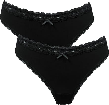 After Eden My Basic Weekend string 2-pack Dames onderbroek - Zwart - Maat L